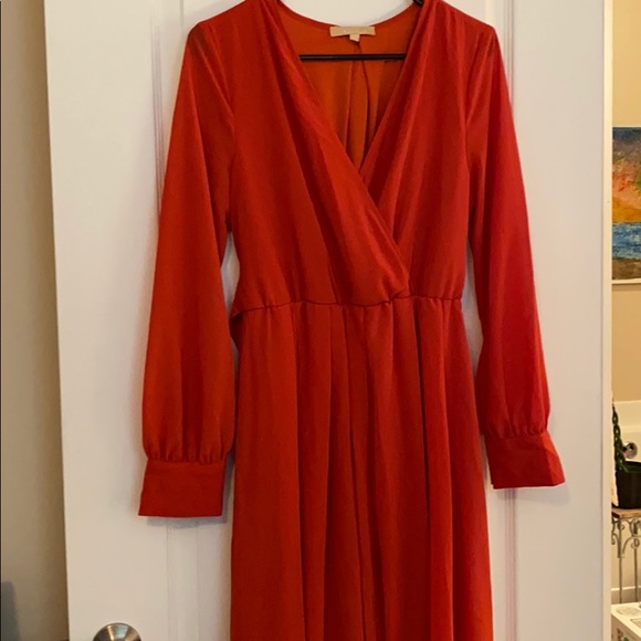 Burnt Orange Chiffon Maxi Maternity Dress - Picture 4 of 8